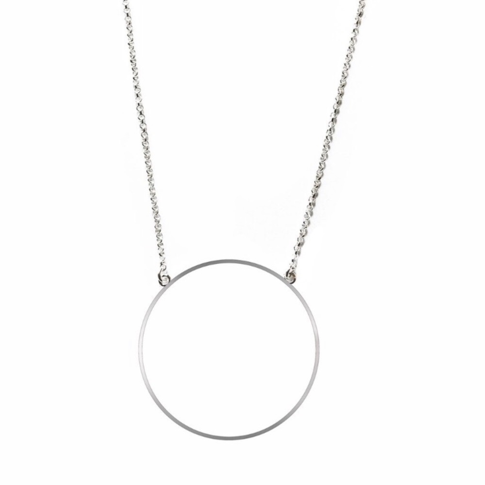 Lele Sadoughi Circle Necklace - silver 19inches